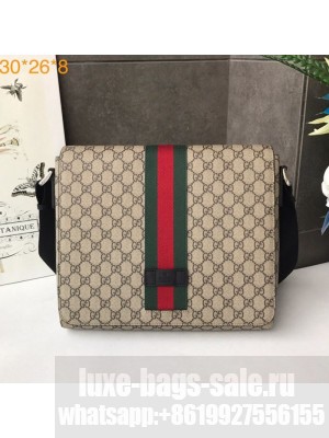 Gucci Men's GG Supreme Messenger Shoulder Bag 475432 Coffee 2019 Collection