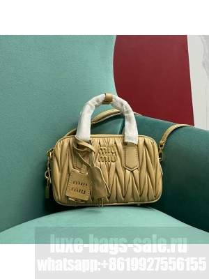 Miumiu Matelasse Nappa Leather Top-handle Bag 5BB123  Apricot