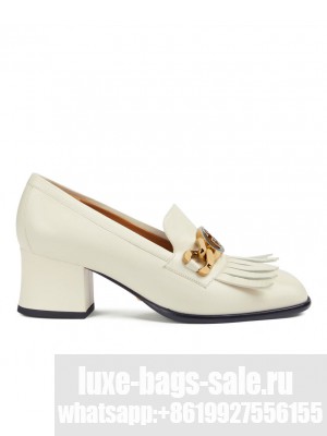 Gucci Women's Interlocking G Mid-Heel Pump 750532 White