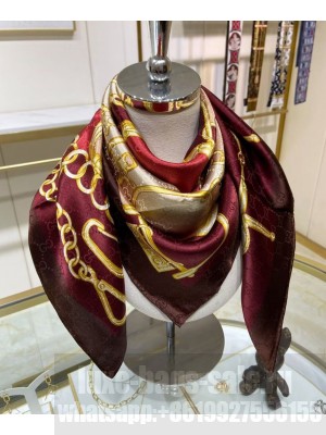 Gucci Women's GG Horsebit Silk Scarf Mauve