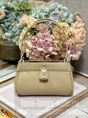 SMALL DIOR KEY BAG Box Calfskin M1844O Sand-Colored