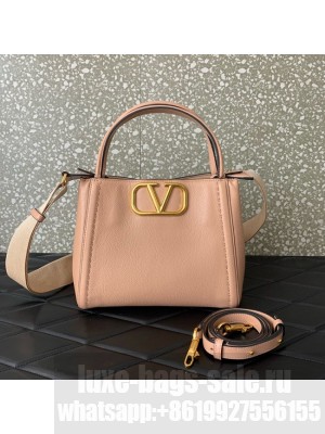 VALENTINO Alltime medium grain calfskin bag B0Q18 pink
