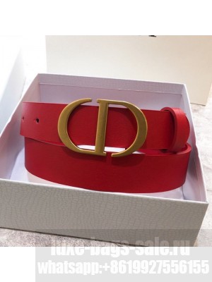 Dior Reversible Calfskin Belt 30mm with CD Buckle Red  Collection