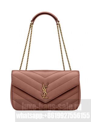 Saint Laurent Loulou Medium In Matelasse Lambskin Red