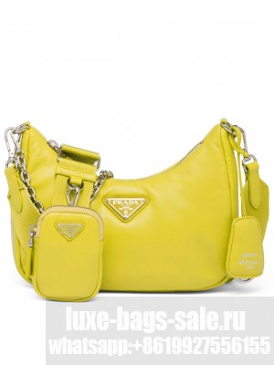 Prada Padded Nappa-leather Prada Re-Edition 2005 Shoulder Bag 1BH204 Yellow