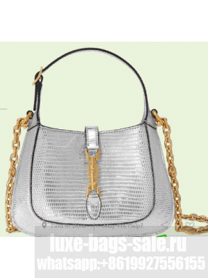 Gucci Jackie 1961 lizard mini bag 675799 Silver