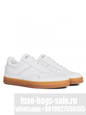 Celine Women's Trainer Low Lace-Up Sneaker In Calfskin Cream