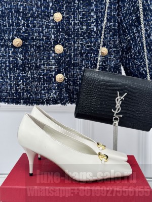 Valentino Vlogo Calfskin 75mm Pump white