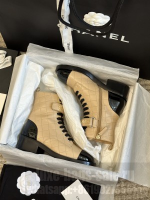 Chanel Women's Combat Boots G45005 Beige