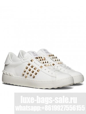 Valentino Unisex Rockstud Untitled Studded Sneakers White