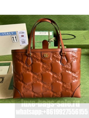 Gucci GG Matelasse leather medium tote 631685 brown