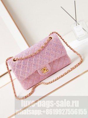 Chanel CLASSIC 11.12 HANDBAG imitation crystal chain bag A01112 Pink