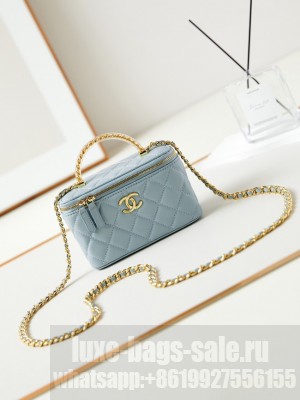 CHANEL MINI CLUTCH WITH TOP HANDLE AP3820 blue