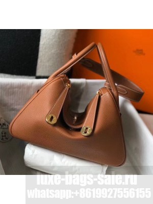 Hermes Lindy 30cm Bag In Togo Calfskin Leather Brown 2020 Collection