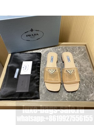 Prada Plexiglas Sandals Slides Flats 2022 Collection,Orange
