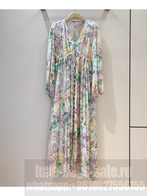Zimmermann Women's Natural Multicolour Floral Viscose Long-sleeved Dress Polychrome