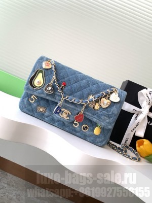Chanel CLASSIC 11.12 HANDBAG AS1112 LIGHT BLUE
