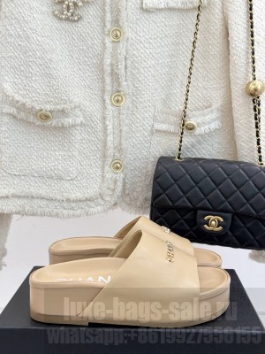 Chanel Platform Calfskin Mule Beige 2025