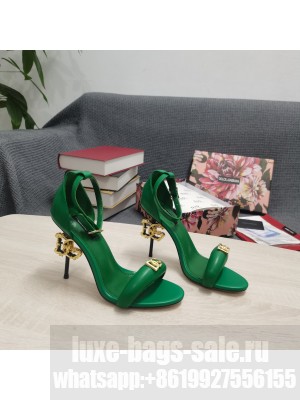 DOLCE & GABBANA HEEL 10.5CM CALFSKIN SANDALS DG HEEL 2022 GREEN