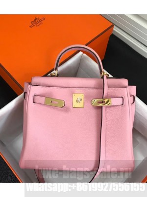 Hermes Kelly 25 Bag in Calf Leather with Gold Hardware Pink Baby