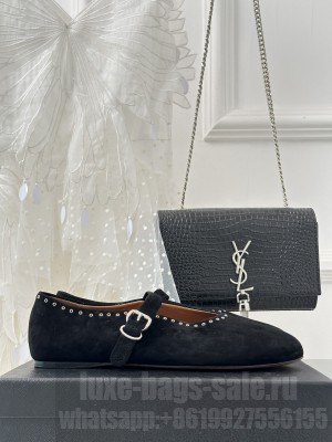ALAIA BALLERINAS SUEDE BLACK 2023