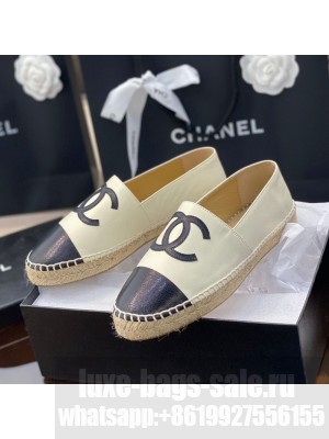 Chanel CC Shiny Lambskin Espadrilles White Spring/Summer 2021 Collection 45