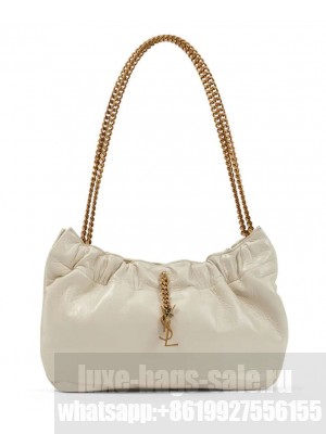 Saint Laurent Mini Leather Shoulder Bag Cream