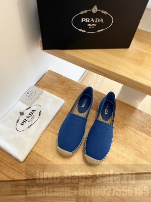Prada Cotton Drill Espadrille Blue