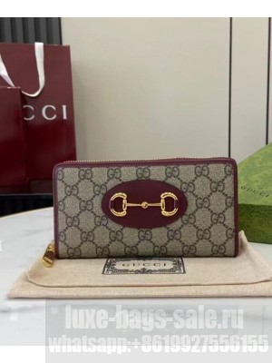 Gucci Horsebit 1955 Zip Wallet Henna
