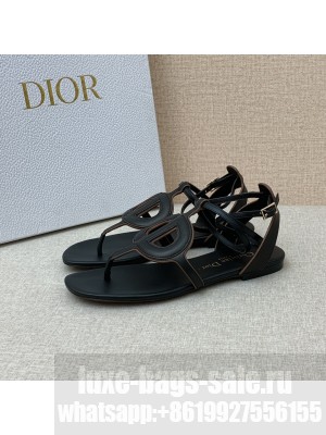 Christian Dior D-CLUB Flat Thong Sandals Black 2022 Collection