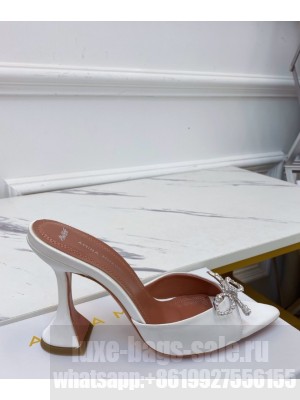 Amina Muaddi                                                                                        Rosie Crystal-Embellished Satin Mules white