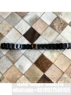 Bottega Veneta Leather Modular Link Belt 30mm with Circular Buckle Black 2019 Collection