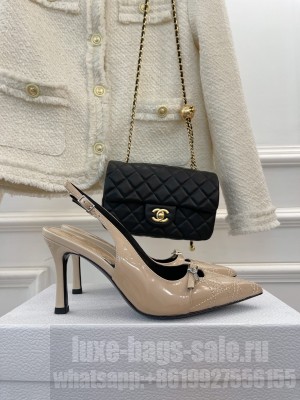 Christian Dior 3.5cm IDYLLE HEELED SANDAL Black Patent Leather and Resin Pearls