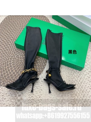 Bottega Veneta DOT 9cm Detachable chain and sphere embellishments high Boots Black
