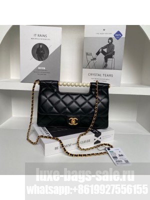 Chanel SMALL FLAP BAG WITH TOP HANDLE AS5390 black