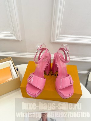 Louis Vuitton Shake Platform Sandals 12cm in Pink Patent Leather 2024
