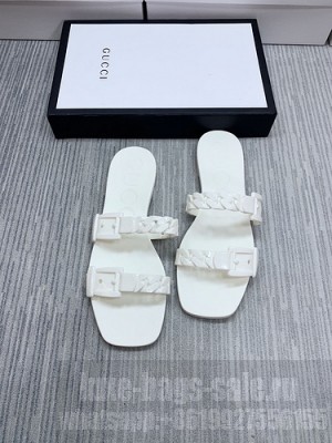 Gucci Women's rubber slide sandal White 2021 Collection 