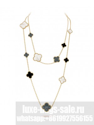 Van Cleef & Arpels Women's Magic Alhambra Long Necklace, 16 Motifs Golden
