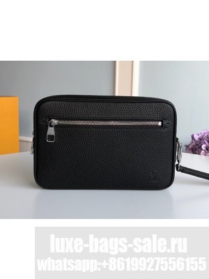 Louis Vuitton Men's Kasai Clutch in Grained Leather M41664 Black  