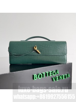 Bottega Veneta Long Clutch Andiamo With Handle alligator leather 741511 dark green