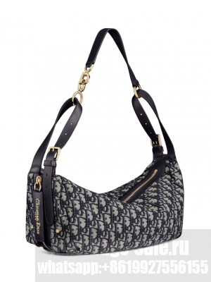 Christian Dior Medium D-Journey Bag M2417 Dark Blue