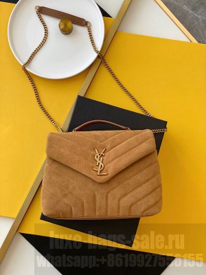YSL Saint Laurent  Loulou small quilted suede shoulder bag