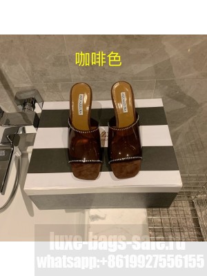 Aquazzuea 8.5cm Crystal heel TUP Coffee Mule 2022 Collection