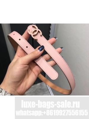 Chanel Width 2cm CC Logo Buckle Leather Belt Pink