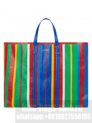 Balenciaga Barbes Large East-West Shopper Bag Blue