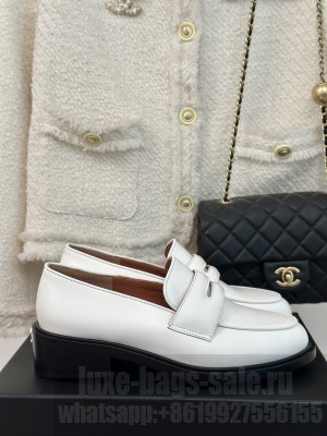 Chanel Calfskin G45823 White Loafers 2024 