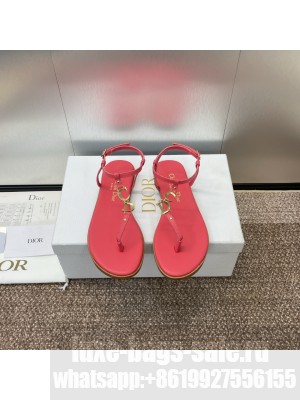 Dioriviera C'est Dior Thong Sandal Coral Calfskin