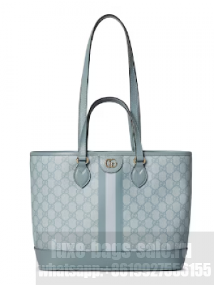 GUCCI OPHIDIA SMALL TOTE BAG 765043 Dusty blue