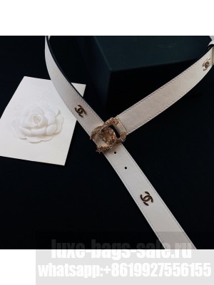 Chanel Calfskin Belt 3cm with Star CC Buckle White  2021 Collection