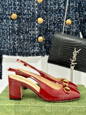 Gucci Horsebit 6.5cm Red patent leather 794324 Slingback Pump 2024